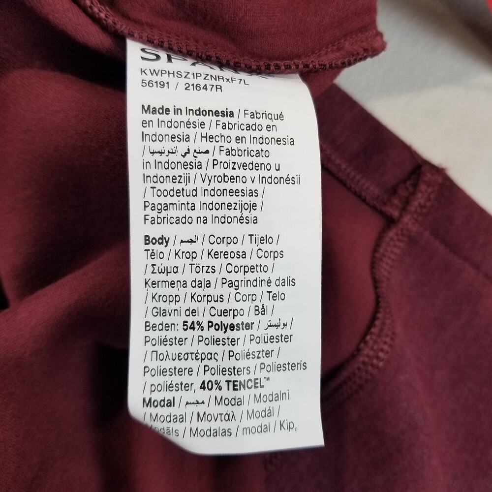 SPANX AirEssentials Pullover Womens Medium Burgundy Brushed Half Zip Tunic NWT - Picture 8 of 14